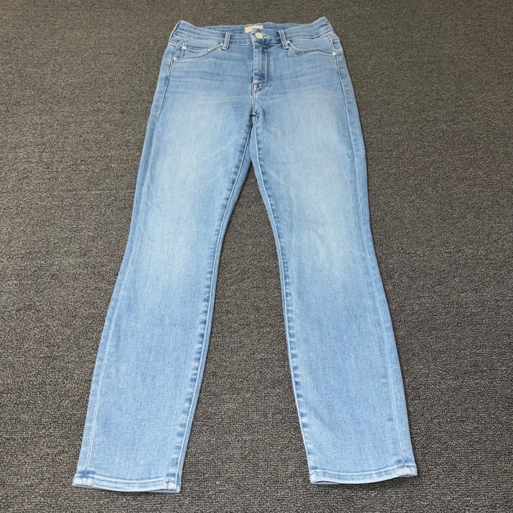 Mother The Looker Crop Jeans Swimming Pool Sunday Light Wash Skinny Denim 25
